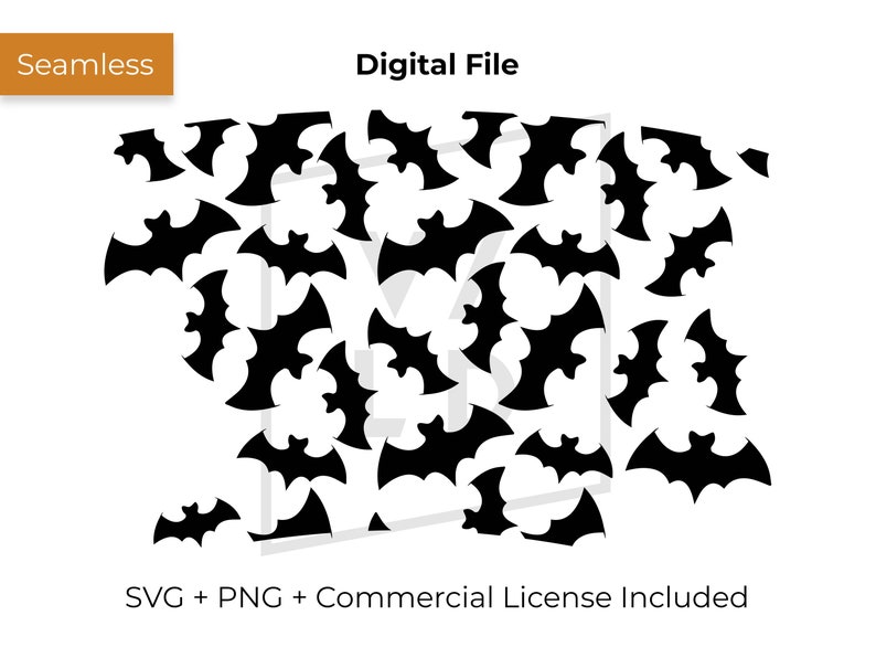 Download Art Collectibles Clip Art Halloween Cup Svg Digital File For Cricut And Silhouette Cameo Bats Seamless Strata Full Wrap Svg Template For 22oz Tumblers Cut File