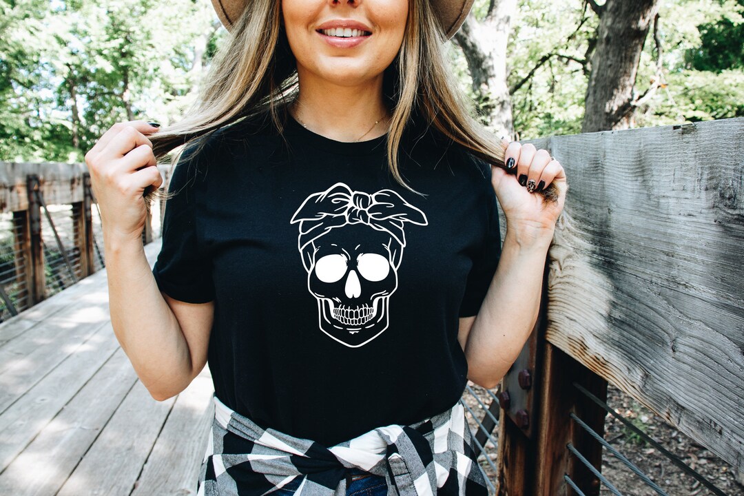 Girl Skull Shirt Ladies' Skull TShirt Womens Graphic Tee Halloween
