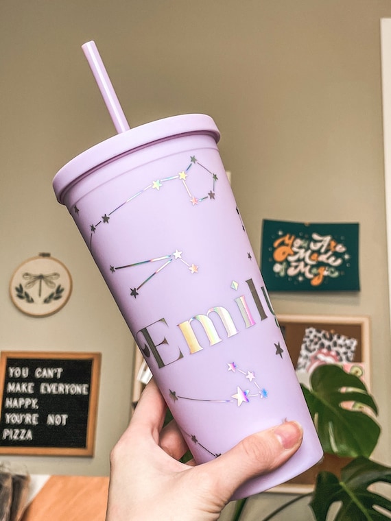 Constellation Custom Insulated Tumbler Large Iced Coffee Cup Holographic  Stars Reusable Cold Cup BPA Free Insulated 22oz Strata 