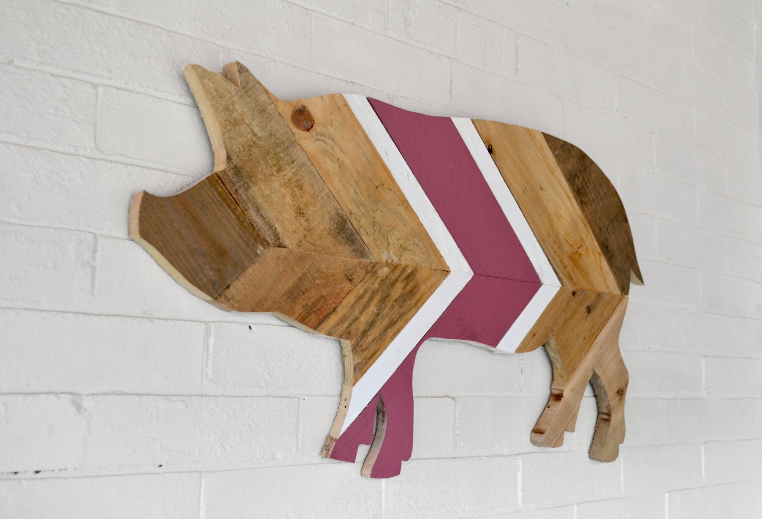 Pig Reclaimed Wood Wall Art Wall Hanging Etsy