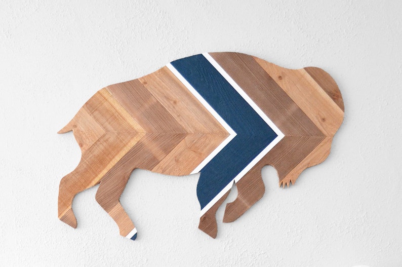 American Bison / Buffalo Wooden Wall Art Wall Hanging Etsy