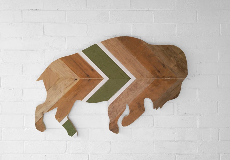 American Bison / Buffalo Wooden Wall Art Wall Hanging Etsy