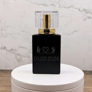 Personalized Black Refillable Perfume Atomizer - Bridesmaid Keepsake