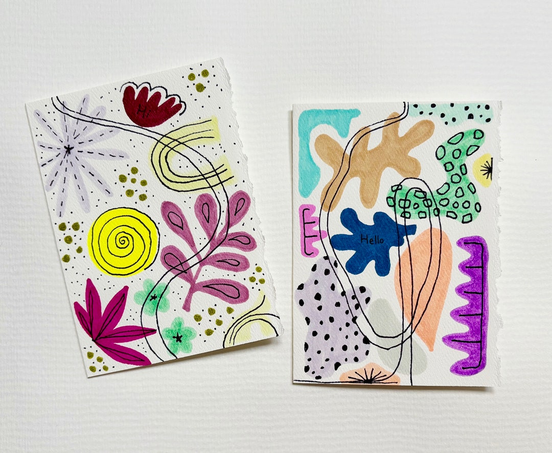 Abstract Hello Blob Cards - Etsy