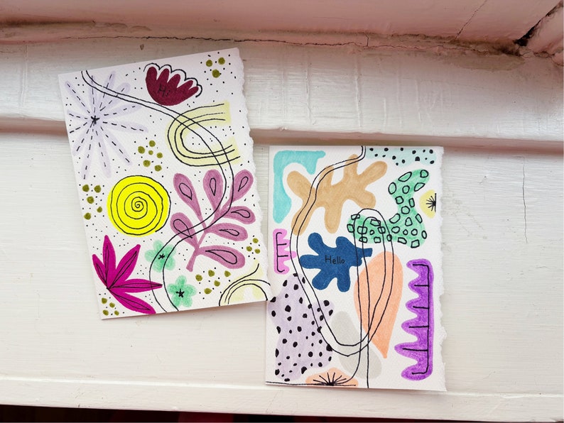 Abstract Hello Blob Cards - Etsy