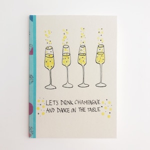 Buvons du champagne et dansons sur la table, Carte de célébration, Carte de félicitations, Carte de mariage, Carte de fiançailles, Carte d’anniversaire