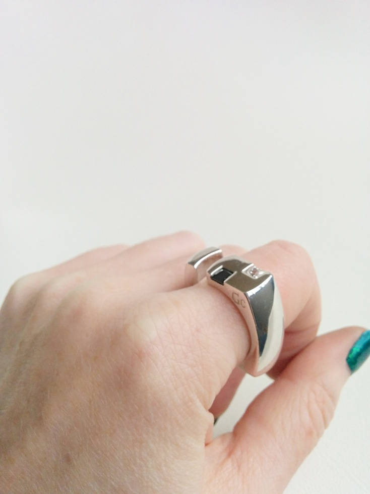 GUESS Vintage Zirconia Silver ring 15号 LIND 925 Sterling Silver Vintage Cubic Zirconia Band Ring Sz