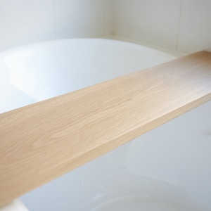 Bath Tray, Bath Caddy made from Solid French Oak Bath Shelf Display Board Custom Made Bath Decor Natural Finish image 5