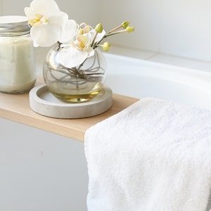 Bath Tray, Bath Caddy made from Solid French Oak Bath Shelf Display Board Custom Made Bath Decor Natural Finish image 3