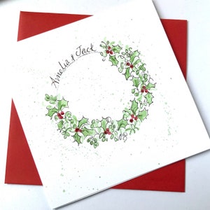 Sprankelende kerstkranskaart, persoonlijk gratis, extra sprankeling voor kerstkaarten voor familie en speciale vrienden.