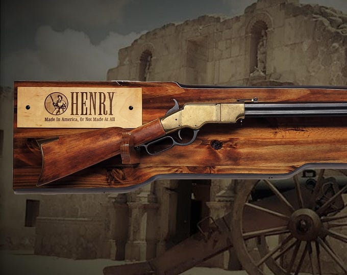 Lever Action Rustic Faux Live Edge Knotty Pine Henry Gun Rack Collector Gift