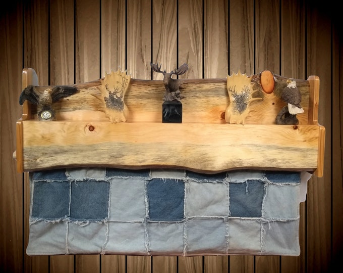 Rustic Hanging Wood Quilt Rack Shelf Wall Mount Live Edge Knotty Pine Home Cabin Décor Etsy