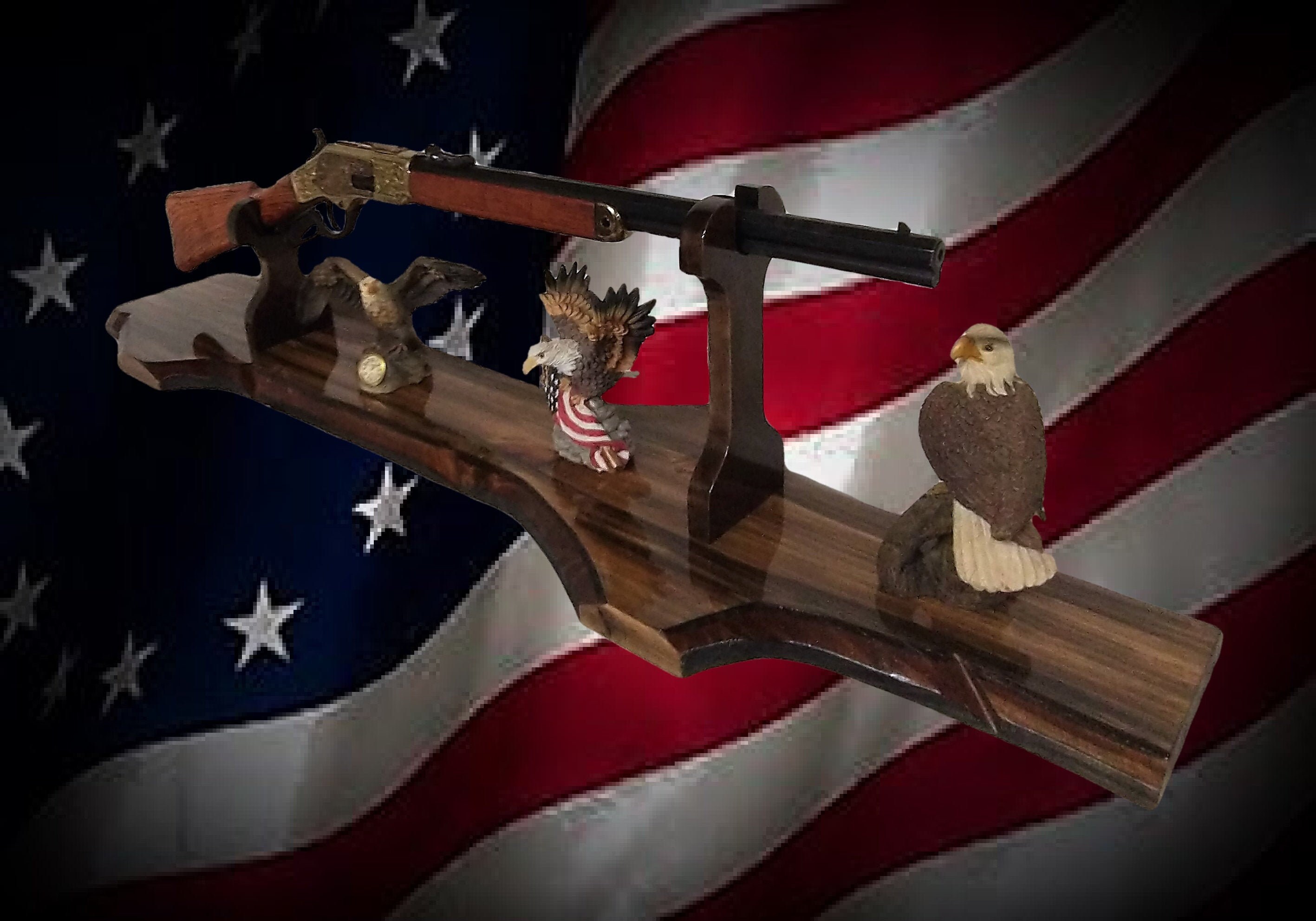 Winchester Henry Lever Action Western Rifle Display Stand Etsy