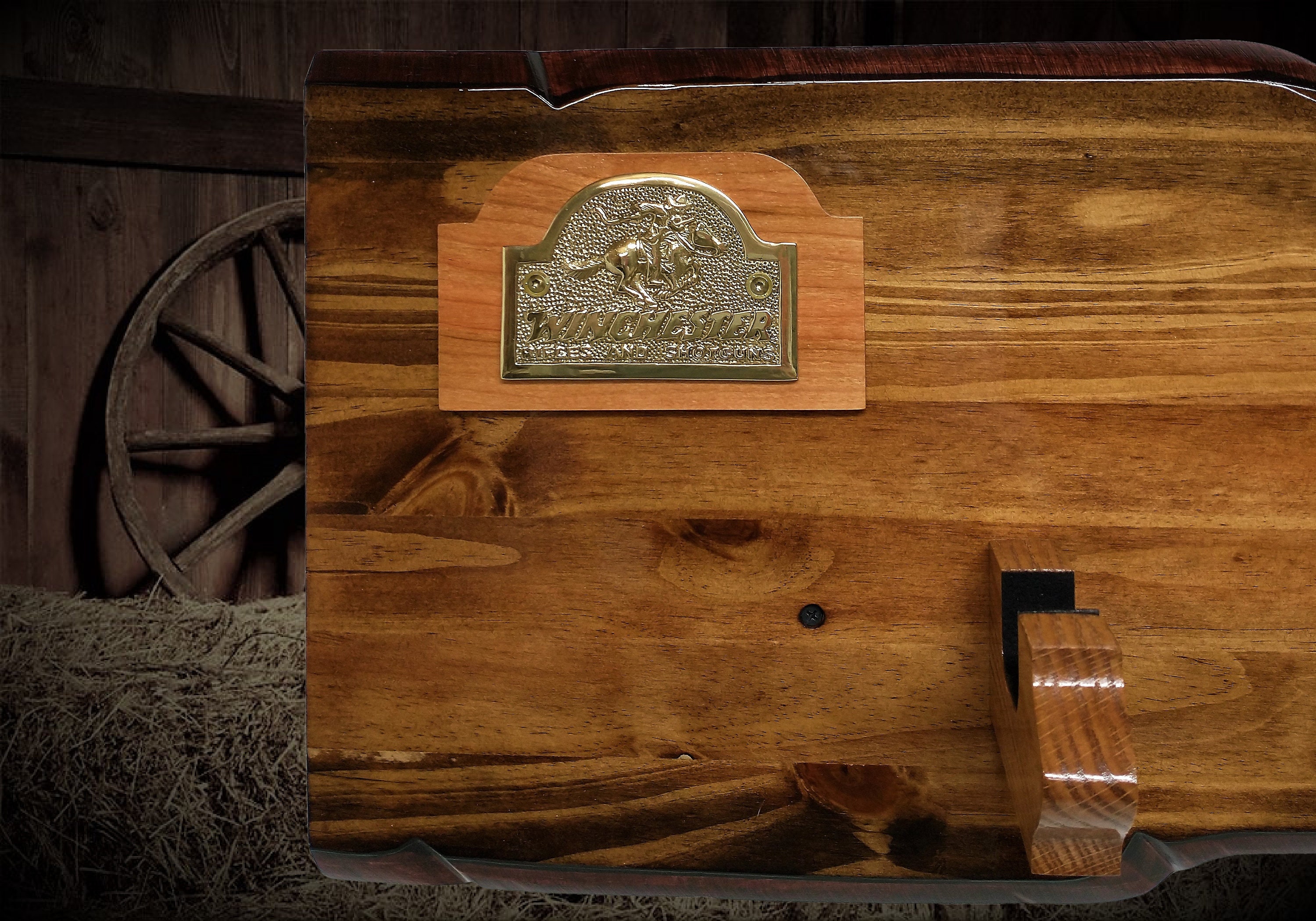 Rustic Winchester Gun Rack Lever Action Rifle Display Wall Mount