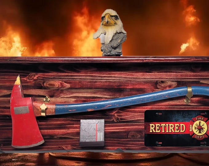 Traditional Fireman's Axe Display Shelf for Retired Firefighters Gift