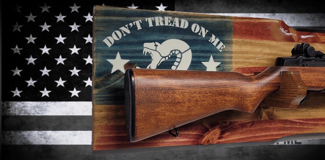 Handcrafted Old Glory M1 Garand Gun Rack - Rustic Knotty Pine Display ...
