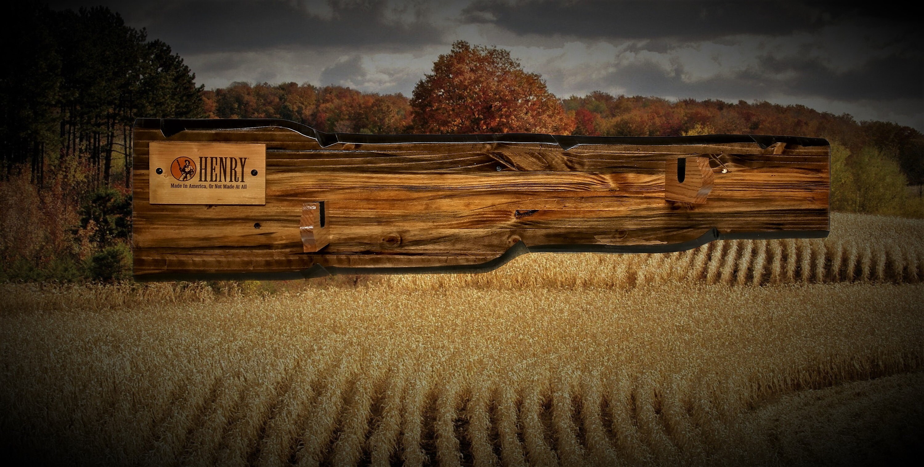 Rustic Gun Rack Display For Your Henry Lever Action Rifle Imitation
