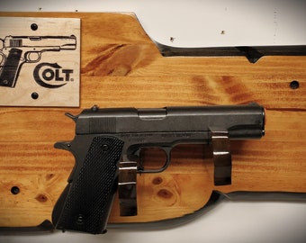 Rustic Knotty Pine 1911 Government Colt 45 Wall Mount Display Collectors Gift
