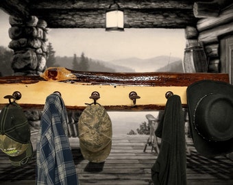 Live Edge Rustic Red Cedar Coat Rack 6 One of a Kind Hooks for Your Hanging Needs! Perfect Gift Alert!