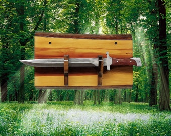 Small Live Edge Cedar Knife Tonto Dagger Bayonet Wall Display Unique Handmade Wooden Gift