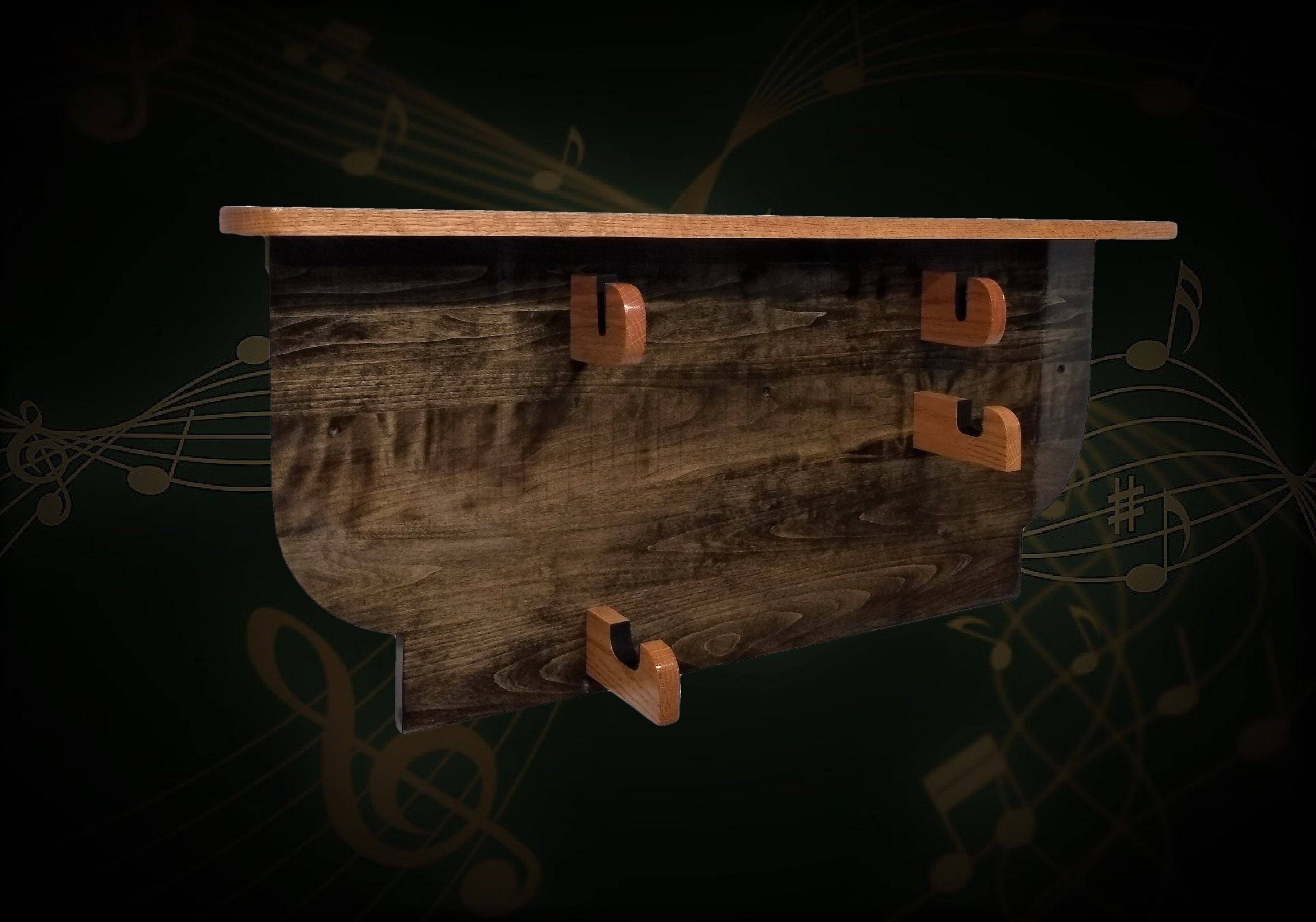 Rustic Violin Display Rack and Shelf Dark Walnut Finish Unique Etsy