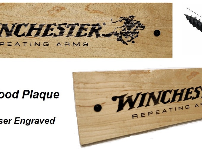 Winchester Gun Rifle Plaque Pyrography Wood Burned Rustic Maple Cowboy Décor