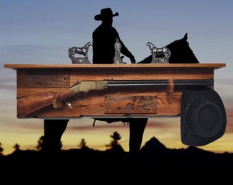 Traditional Lever Action Henry Rifle Display Cabin Oak with Lock Collectors Gift