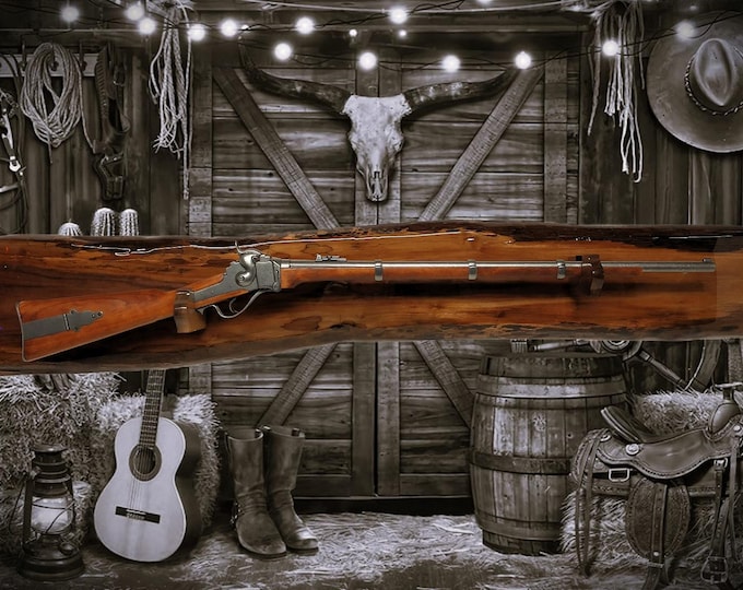 Live Edge Rustic Beautiful Walnut Vintage Muzzleloader, Sharps, M1 Rifle Display Rack Collectors Gift