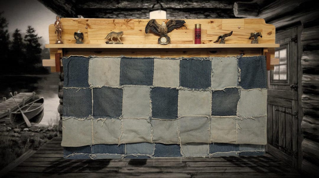 Rustic Log Quilt Rack Cabin Knotty Pine Rustic Quilt Rack Wall Mounted With Shelf Farmhouse ...