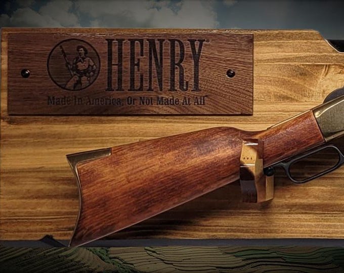 Rustic Lever Action Rifle Display | Handcrafted Rustic Faux Live Edge Knotty Pine Gun Rack Wall Mount Henry Decor Gift