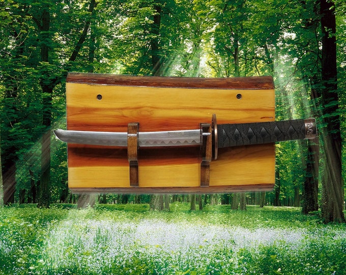 Small Live Edge Cedar Knife Tonto Dagger Bayonet Wall Display Unique Handmade Wooden Gift