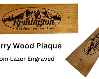 Rustic Cherry Remington Gun Rifle Plaque Pyrography Wood Burned Ranch Cowboy Decor Gift