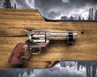 Rustic Knotty Pine 1873 Cattleman Colt 45 Pistol Wall Mount Display Collectors Gift
