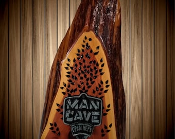 Unique Man Cave Rustic Bottle Opener Live Edge Cedar Bar Décor Husband Dad Birthday Gift