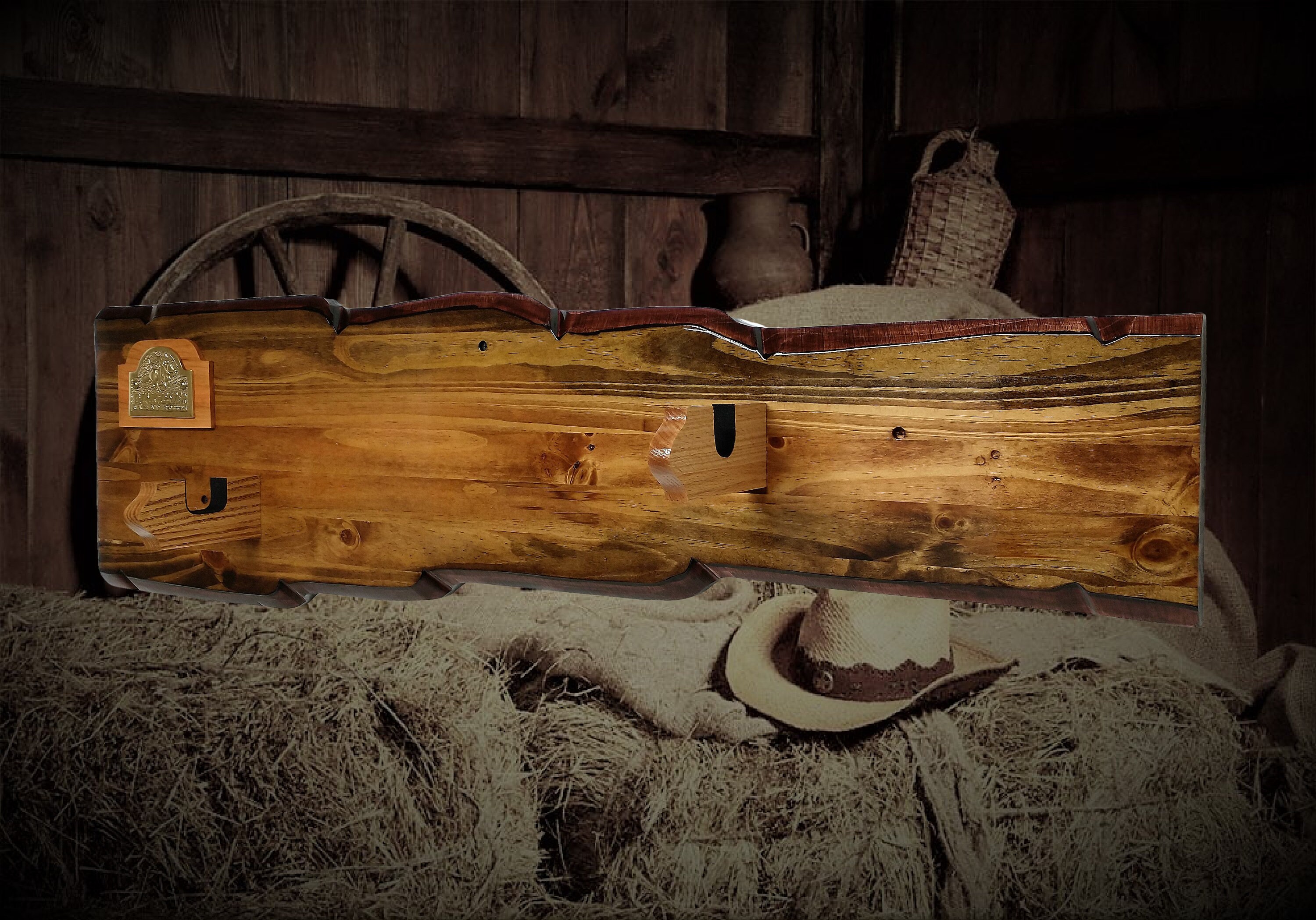 Rustic Winchester Gun Rack Lever Action Rifle Display Wall Mount