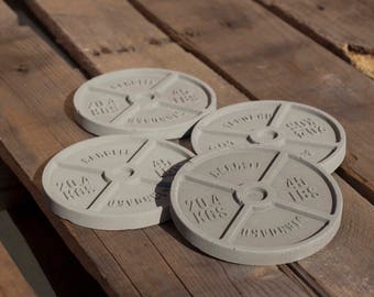 Concrete Barbell Workout Coaster 4 Pack / Workout Coaster