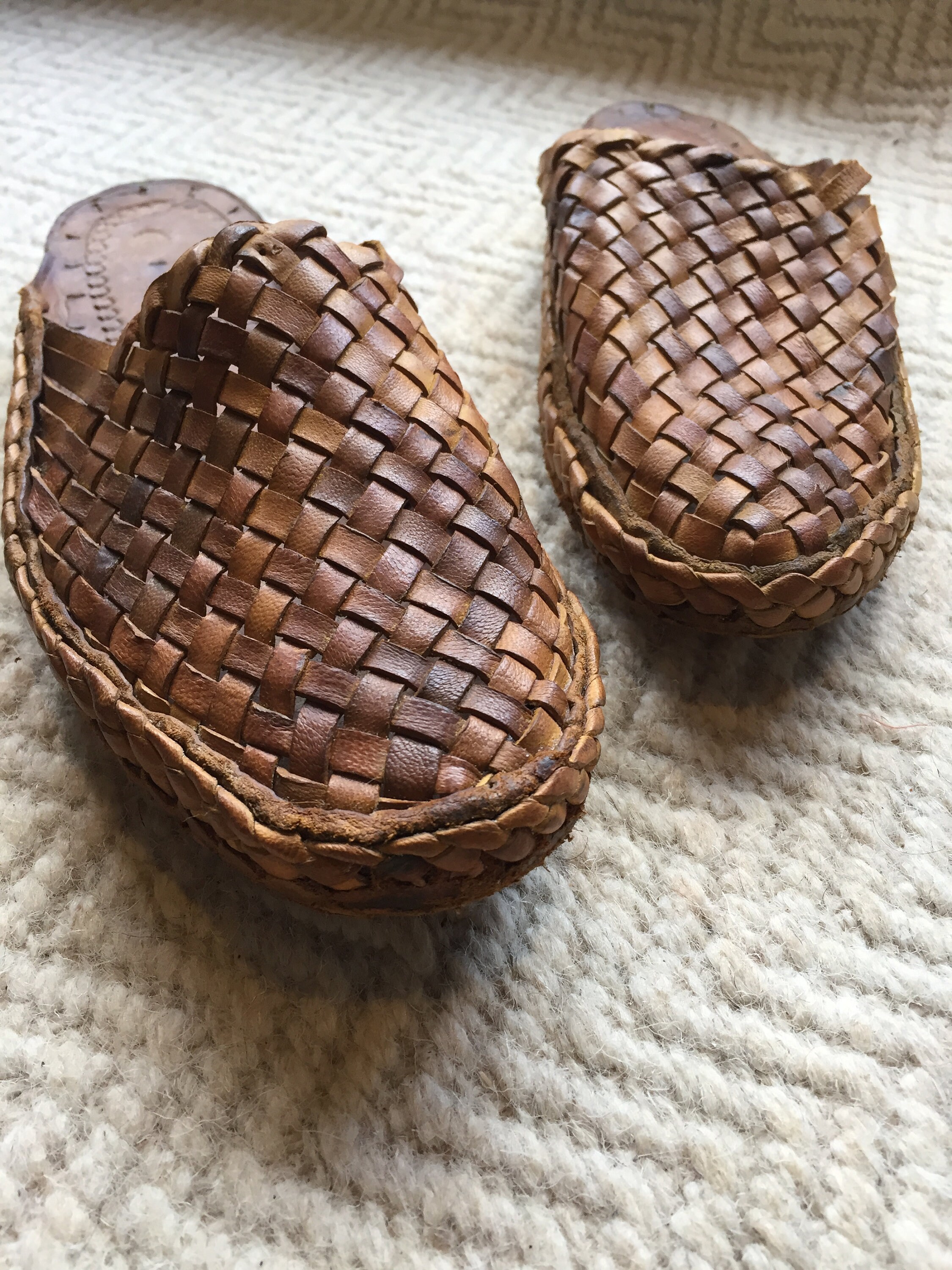 Womens Leather Woven Mulescriss Cross Backopen Slip - Etsy Hong Kong