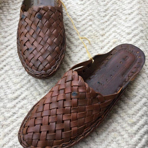 Womens Woven Leather Muleswoman Brown Slipperswomen - Etsy UK