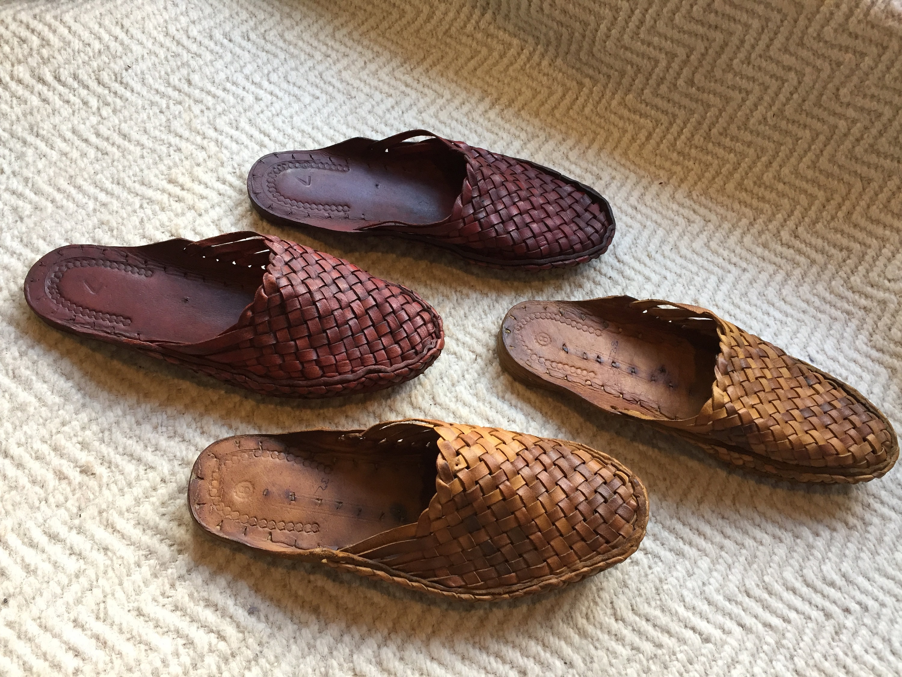 Native flat slip on hotsell with woven leather strips