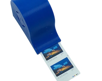 Compact stamp coil dispenser, holder, roll, wall, mountable, hanging, hangable, canadian, usa, 100, american, postal, postage,