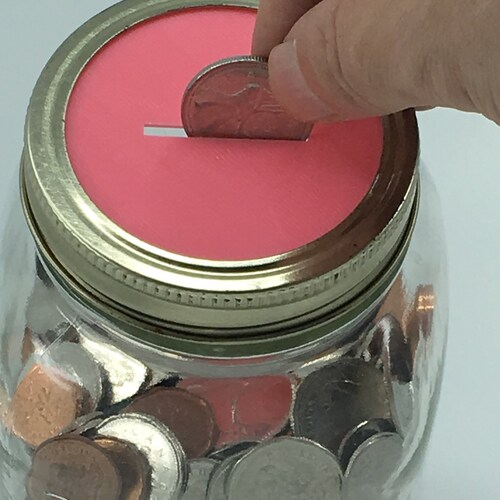 Mason Jar Coin Slot Lid Donation Jarcoin Bankpiggy Etsy