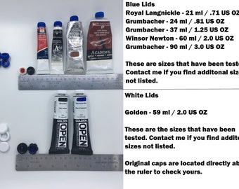 Paint lid Replacement: Grumbacher, Winston and newton, Royal Langnickle, golden spare, extra, top, acrylic, oil, replacement,lid, cap, cover
