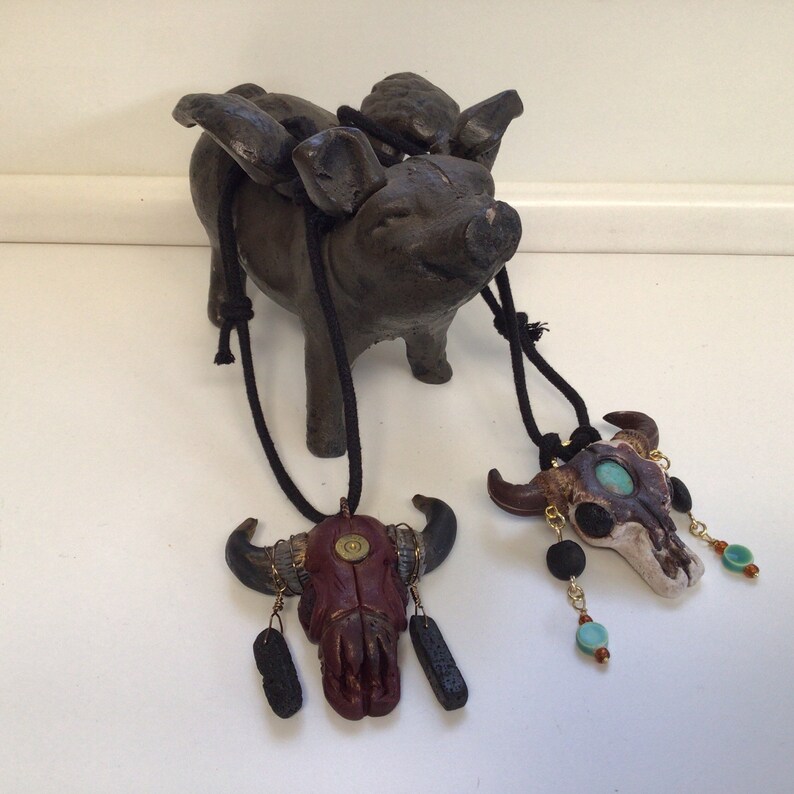 Rear View Mirror Car Hanging Accessory Western Bull Skull Etsy