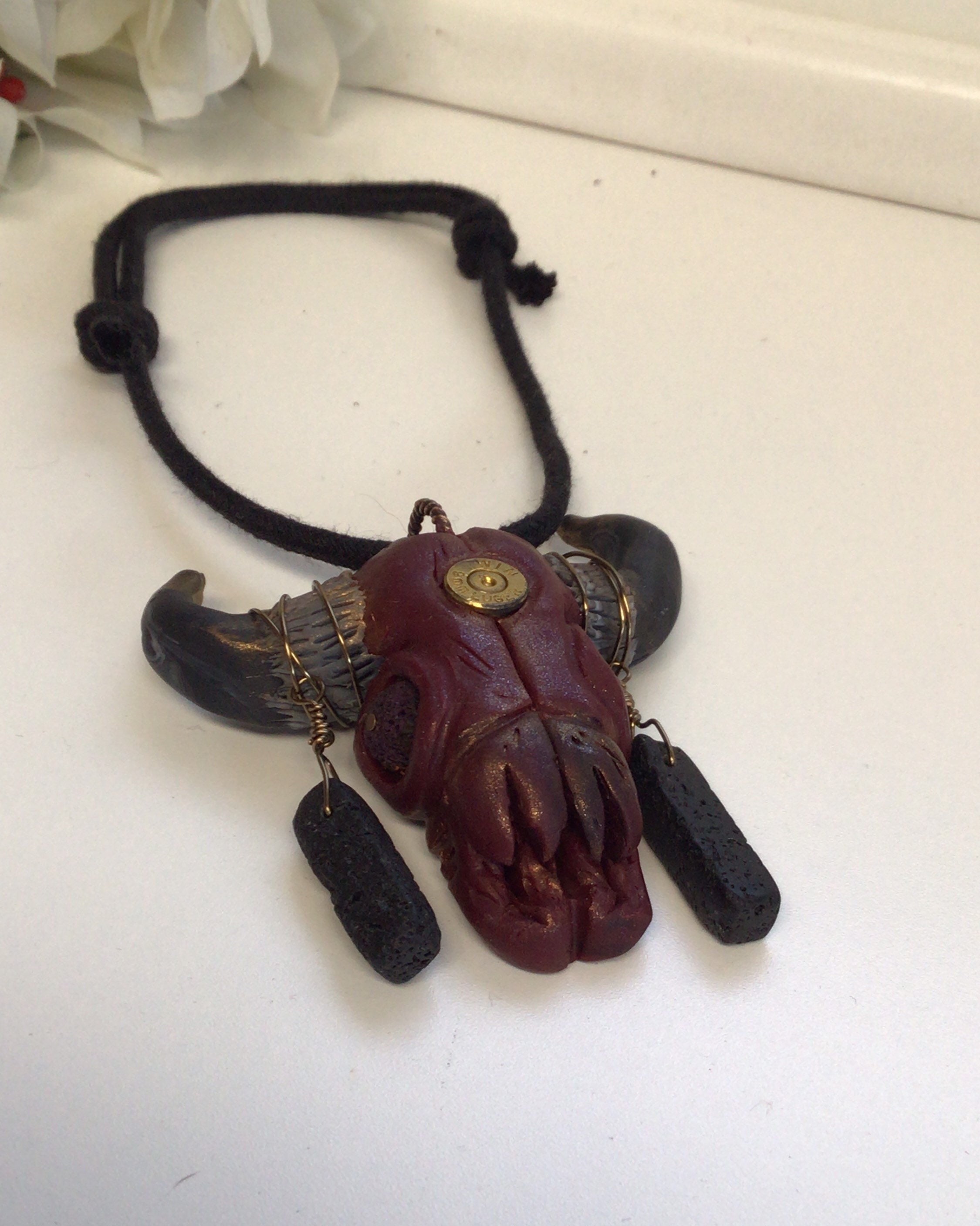 Rear View Mirror Car Hanging Accessory Western Bull Skull Etsy.de