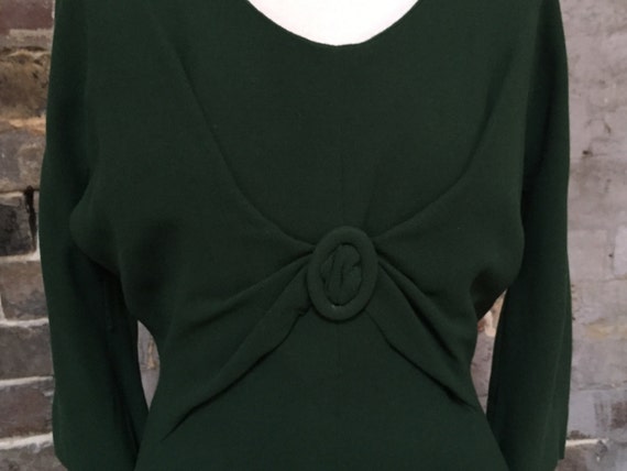 Vintage 1960s green crepe dress - image 4