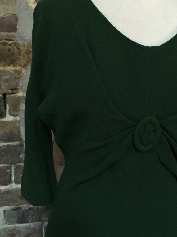 Vintage 1960s green crepe dress - image 5