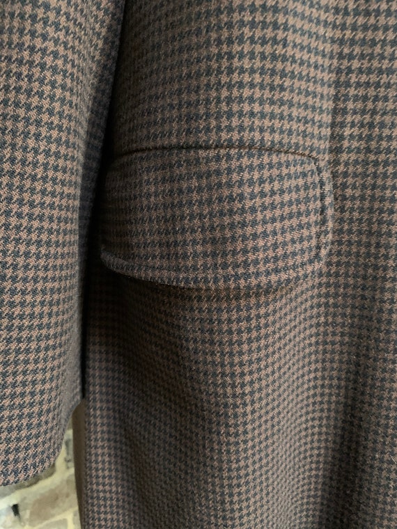 1950s Aquascutum coat, houndstooth black/brown, w… - image 6