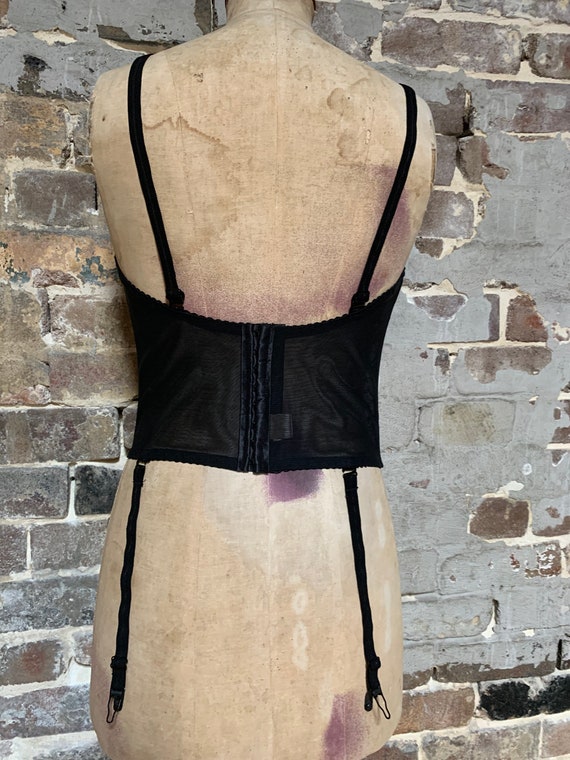 1980s black lace corset XXL - image 5