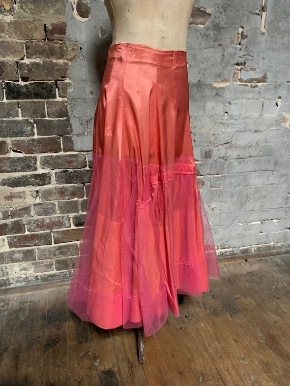 1950s pink silk and tulle half slip/petticoat, handma… Gem