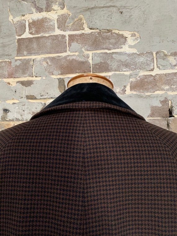 1950s Aquascutum coat, houndstooth black/brown, w… - image 4